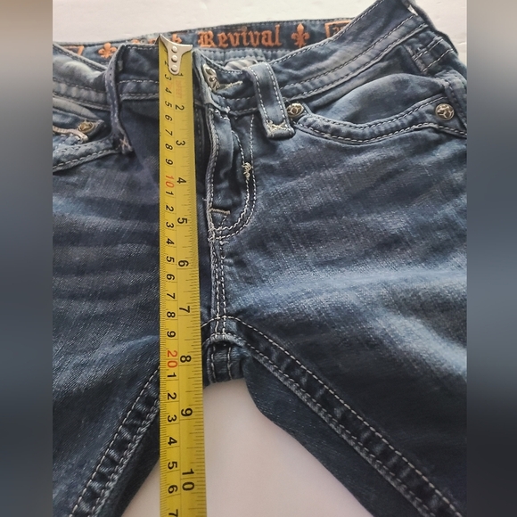 Rock Revival Blue Denim Jeans women's sz. 26 embellished pockets - Picture 7 of 11